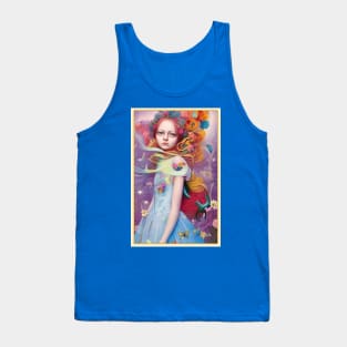 Stunning Alice in Wonderland painting of girl and flowers Tank Top